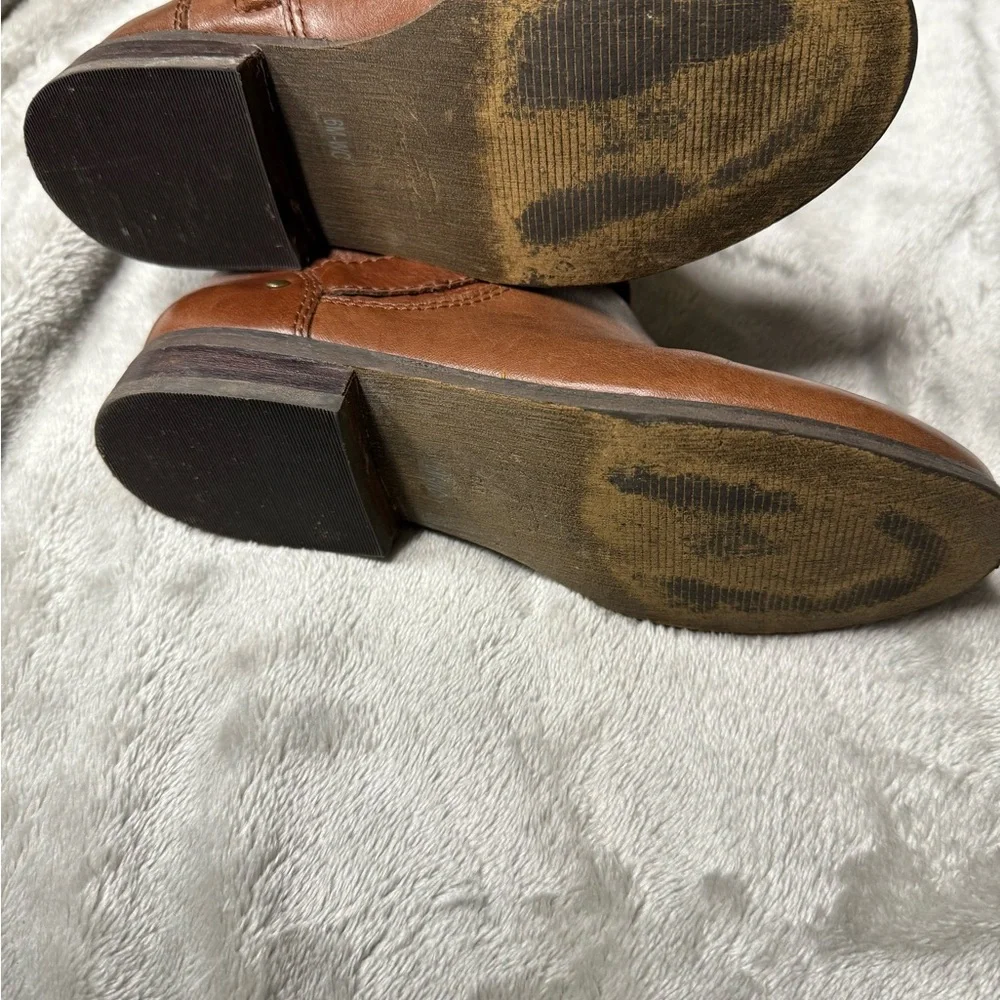 Marc Fisher Glimmer cognac leather riding boots Sz 6